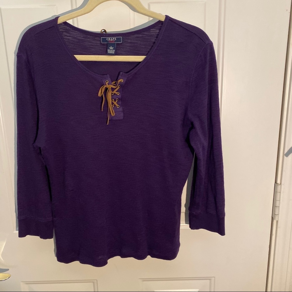 CHAPS PURPLE SWEATER TOP SIZE L